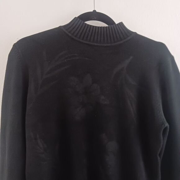 Vivi black cowl neck floral print viscose sweater size M - Picture 2 of 7